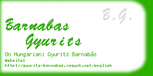 barnabas gyurits business card